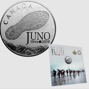 RCM 75th Anniversary of the Normandy Campaign: D-Day at Juno Beach Pure $3 Coin